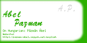 abel pazman business card